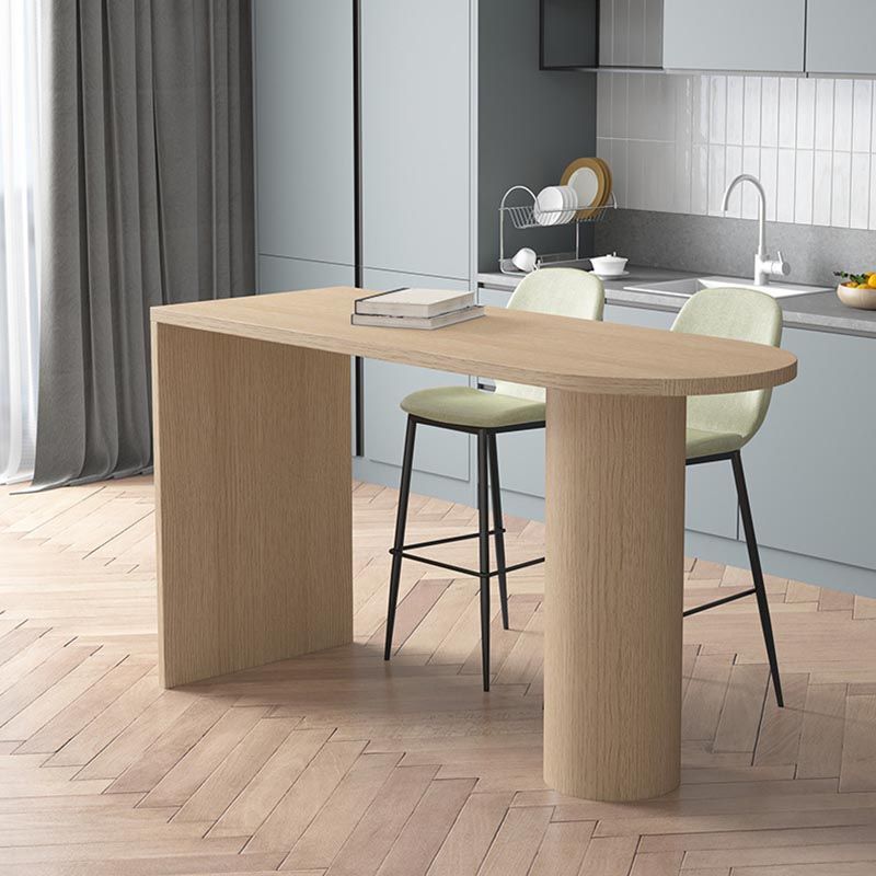 Modern Bar Table Set 1/3 Pieces Pine Wood Counter Table with High Stools for Balcony