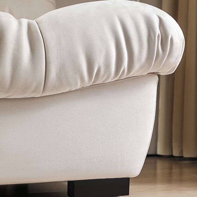Contemporary Faux Leather Seating Biscuit Back Sofa for Apartment