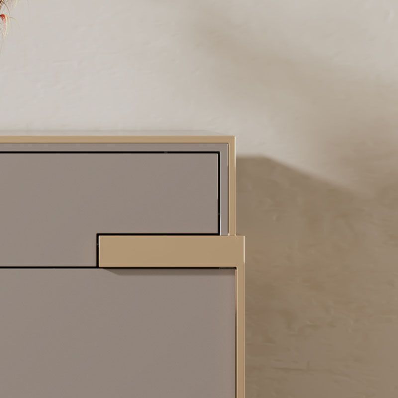 Modern Storage Double Dresser White/Gray Wood Dresser Drawers for Home