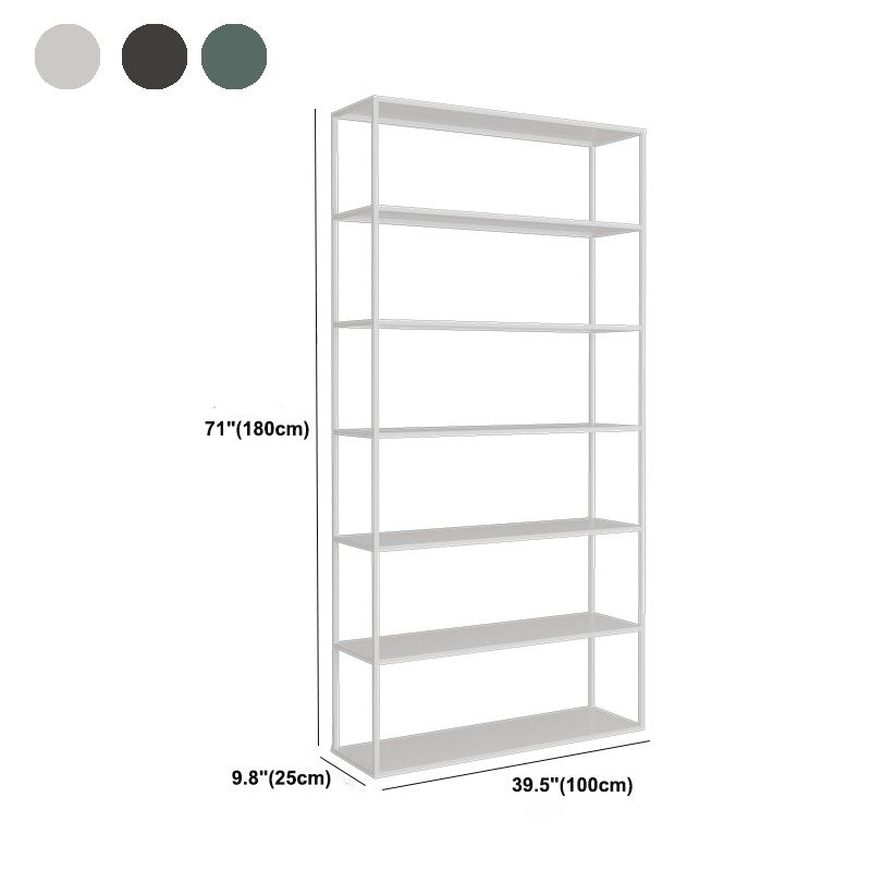 Modern Open Storage Bookcase 9.8" W Iron Frame Bookshelf with Shelves