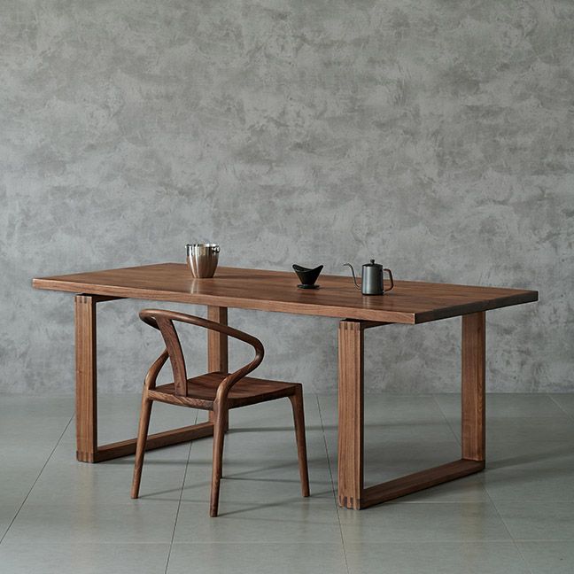 Dining Room Rectangle Dinner Table Traditional Solid Wood Dining Table