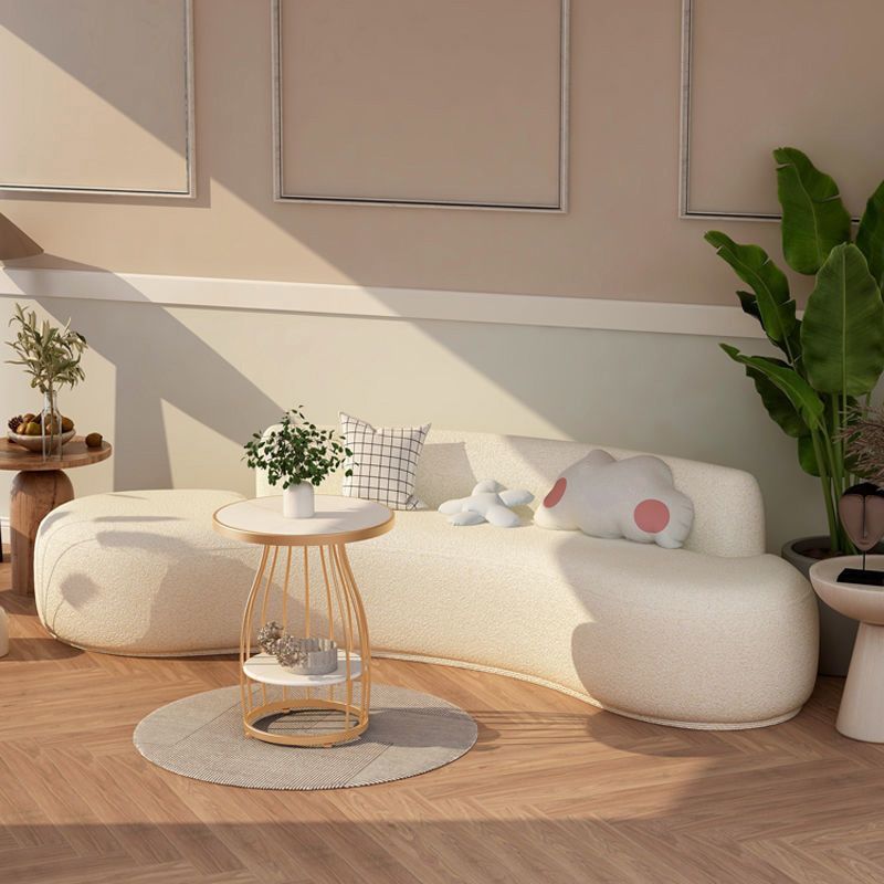 Nordic Modern Curved Sofa with Close Back Modern Living Room Armless Sofa