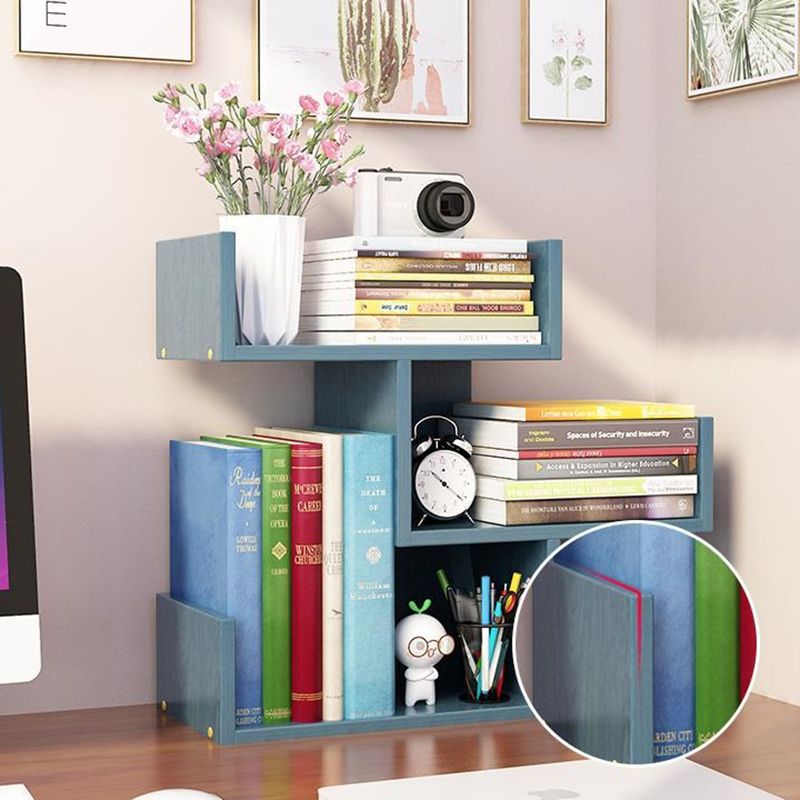 Modern Style Open Back Bookshelf Engineered Wood Bookcase with Shelves