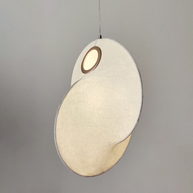 Luminaire de pendentif encerclant blanc artistique simple 1 tissu de bulbe