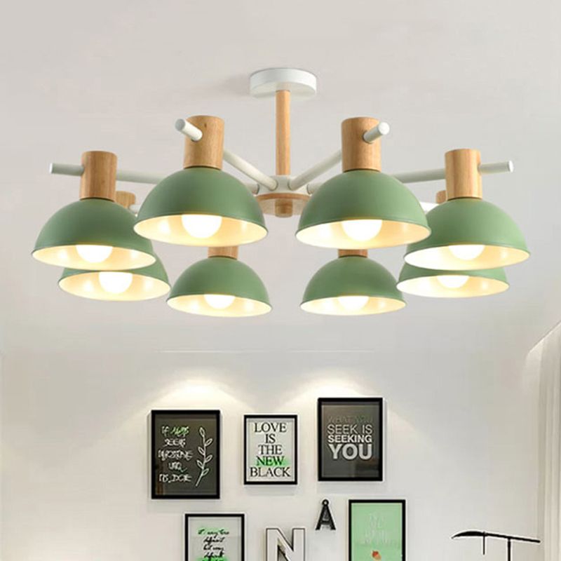Macaroon Dome suspendu Pendant Fer 8 lumières suspendues lustre pour le salon