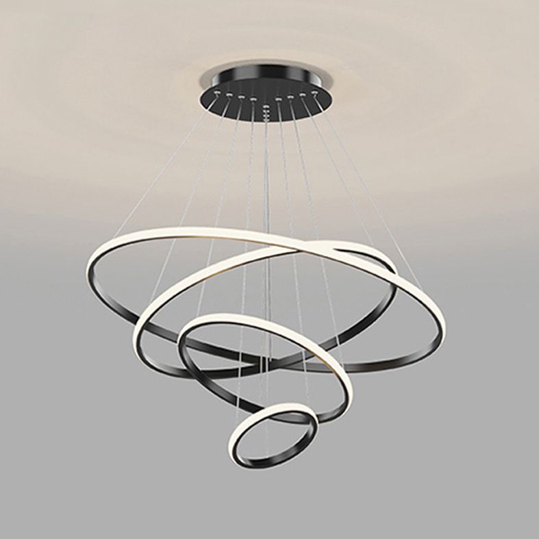 Fissaggi di illuminazione lampadario multi-strato lampada a sospensione moderna con tonalità acrilica bianca