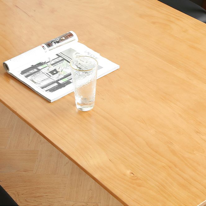 Solid Wood Dining Table Modern Brown Dining Table with 4 Legs
