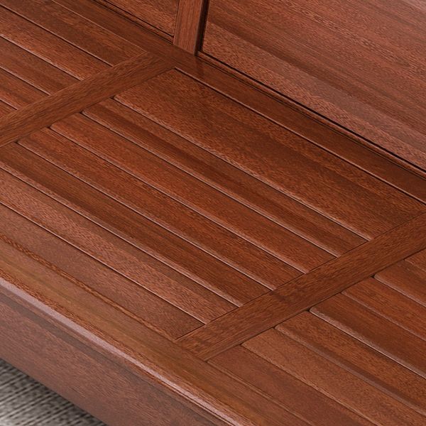 Brown Square Arm Sectional Sofas Solid Wood Sectional Couch for Living Room