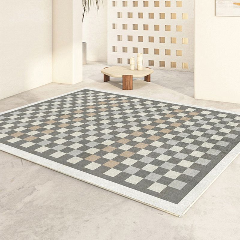 Modern Green Rug Polyester Circle Rug Stain Resistant Indoor Rug for Drawing Room