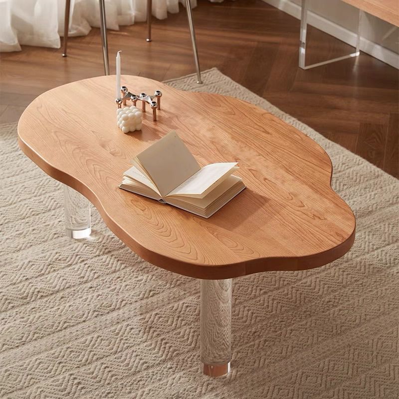 Nordic Style Cocktail Table Pine Material Wood ColorFree Shape Coffee Table