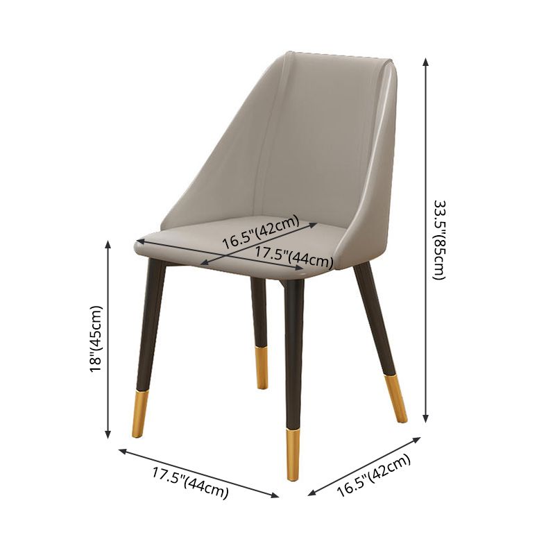 Ensemble de chaises d'appoint en cuir Pu de Style Glam, chaise d'appoint de salle à manger avec pieds en métal