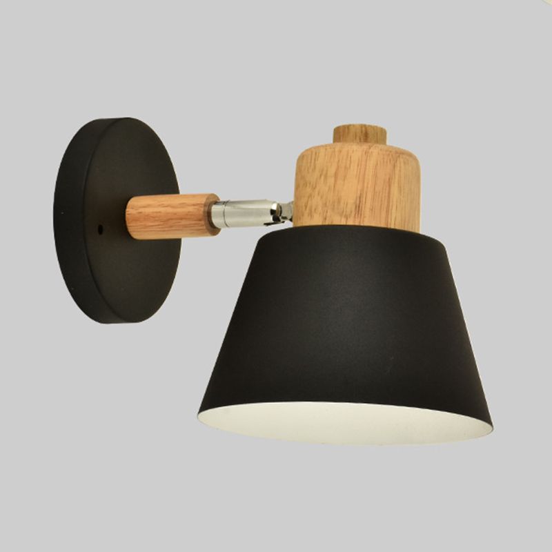 Semplicità nordica semplicità conica illuminazione con applique a parete metallizzata lampada montata per camera da letto per camera da letto