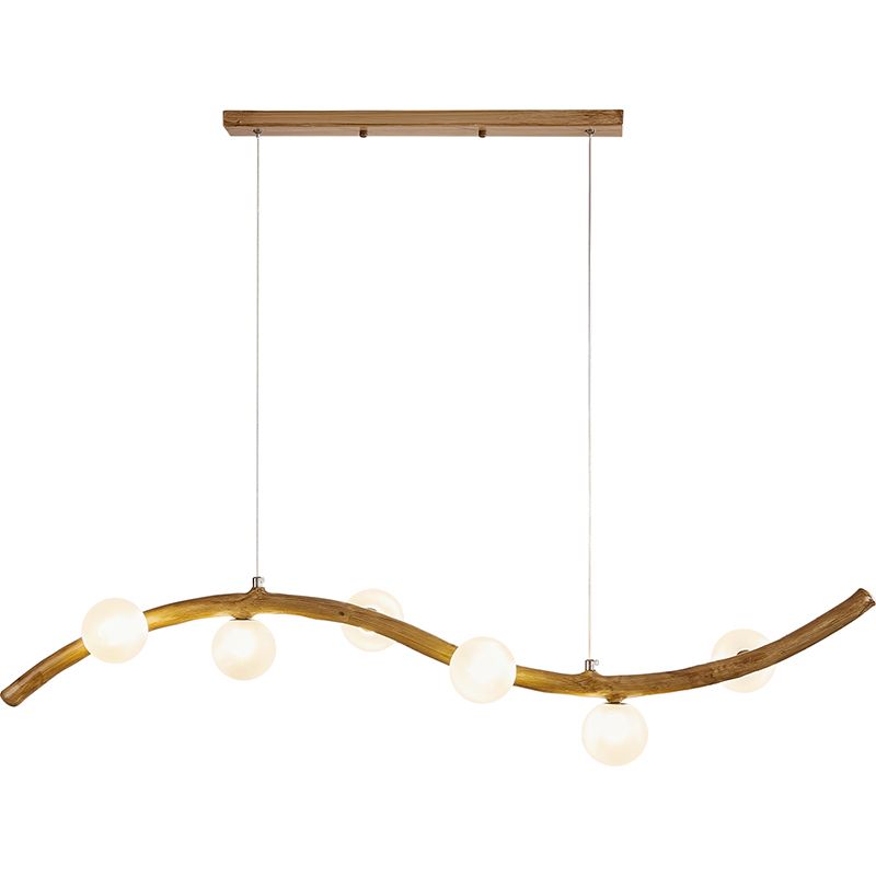 Simple Chandelier Glass Six Head Pendant Lighting Fixtures for Dining-table