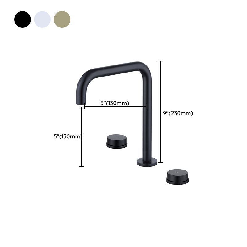 Glam Brass Widespread Bathroom Faucet 3 Hole Circular Vanity Faucet