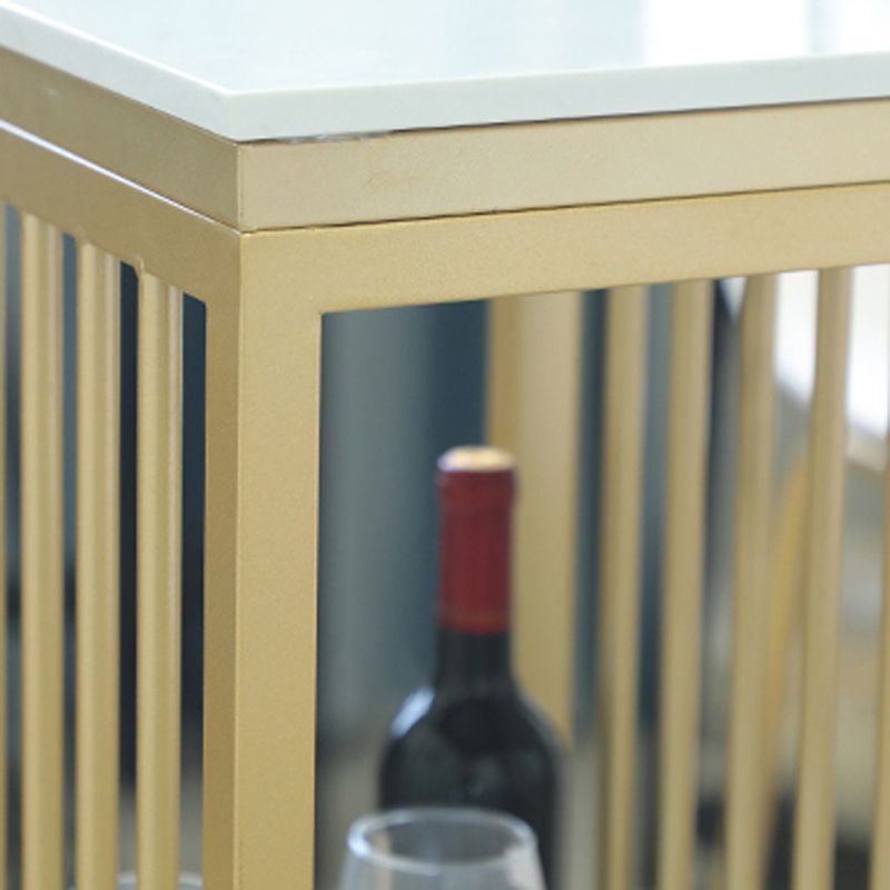 Glam Bar Table Set 1/4 Pieces Rectangle Stone Counter Table with High Stools for Balcony