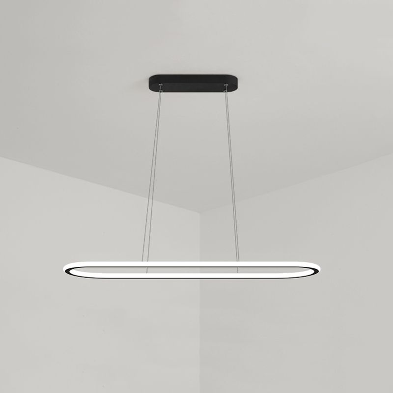 Simple Modern Nordic Style LED Hanging Island Pendant Light for Dining Room Office