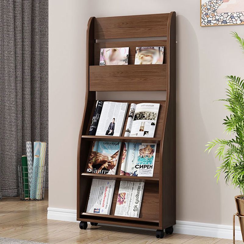 Closed Back Contemporary Bookcase Engineered Wood Vertical Bookshelf with Shelves