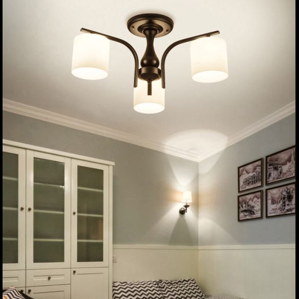 Cylinder Glass Shade plafond Mount à chasse d'eau