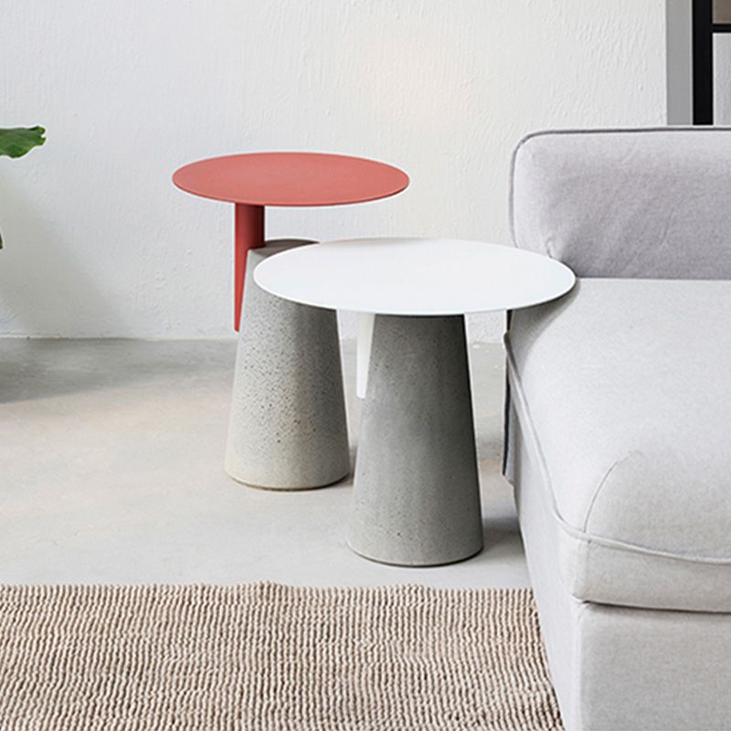 Scandinavian Living Room Metal End Table Concrete Pedestal Sofa Side Table