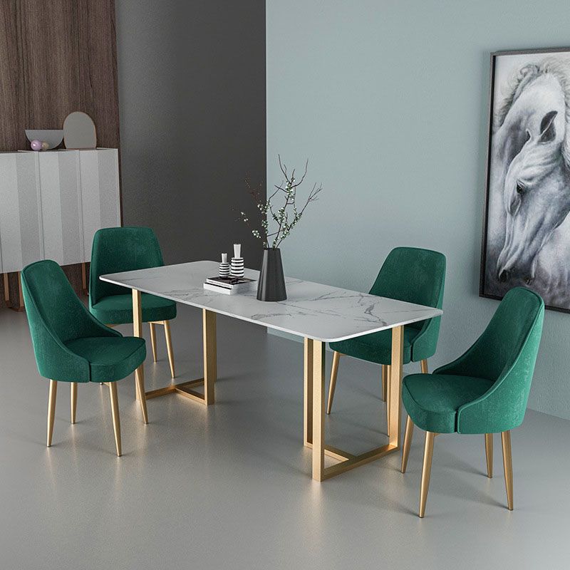 Modern Dining Set with Velvet Chairs 1/4/5/7 Pieces Dinette Set