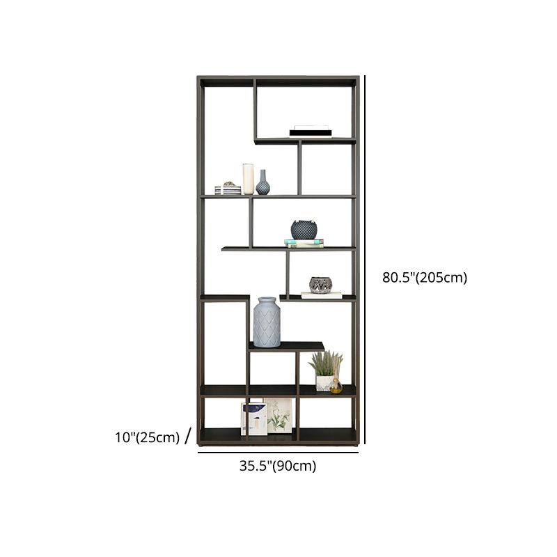 9.84"W Bookshelf Black Open Back Modern Style Bookcase for Home Office