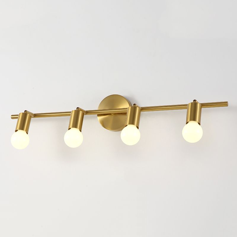 Bare Bulb Vanity Sconce Lights Ultra-modern Metallic Wall Sconce Lighting for Bathroom