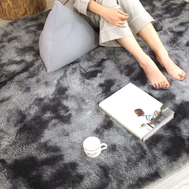 Simple Multicolor Modern Rug Polyester Tie-Dye Effect Area Rug Non-Slip Backing Carpet for Living Room