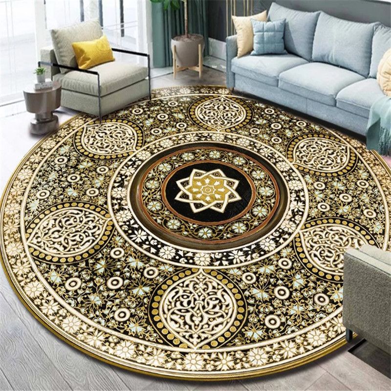 Ethnic Multi Color Floral Rug Synthetics Persian Carpet Anti-Slip Backing Pet Friendly Machine Washable Rug for Great Room