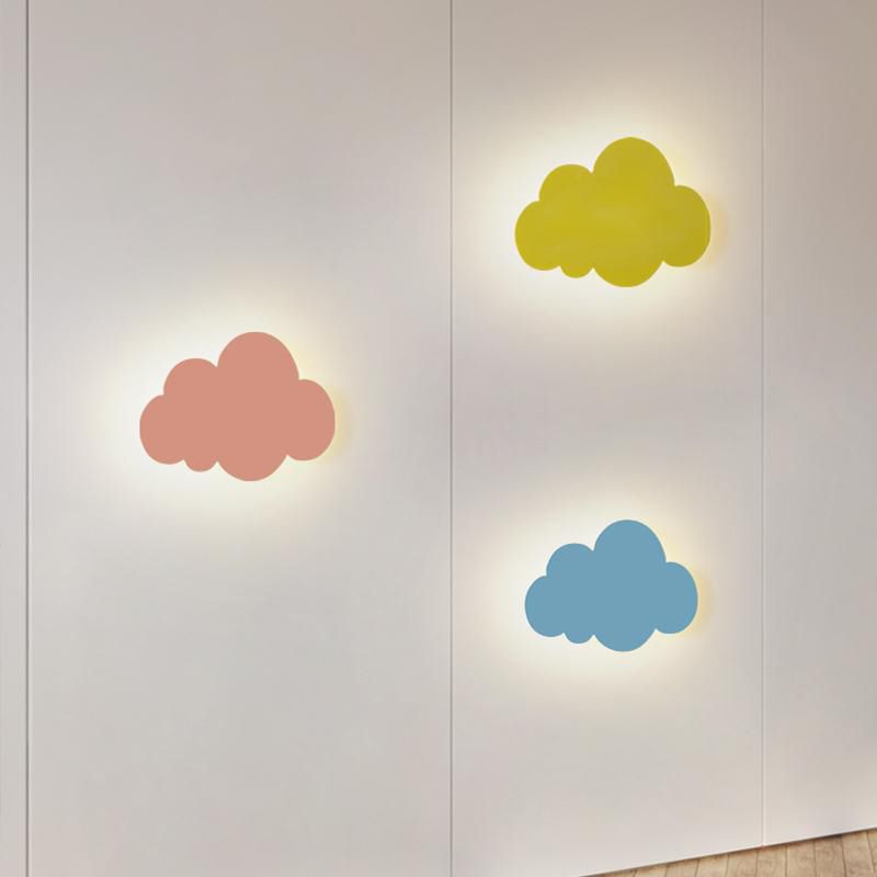 Cartoon semplicità nuvola a parete leggera Montaggio a parete metallico Lampada per camera da letto
