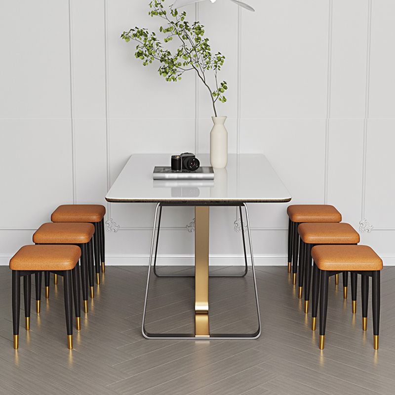 Contemporary Tear Resistant Ottaman Square Orange Velvet Standard