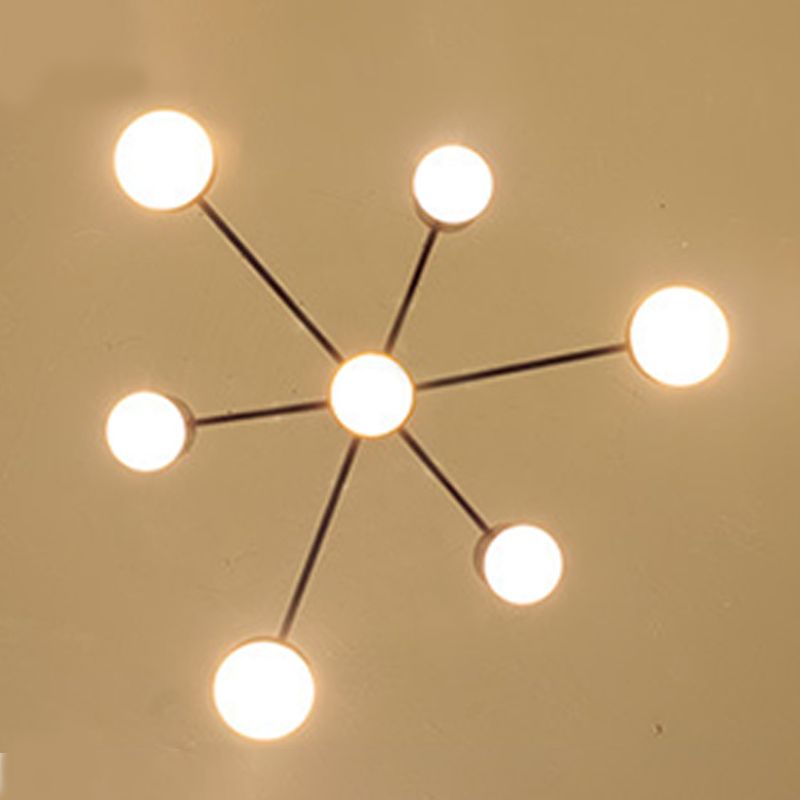Black Spoke-Like Chandelier Lighting Fixture Simple Style Metal Pendant Chandelier