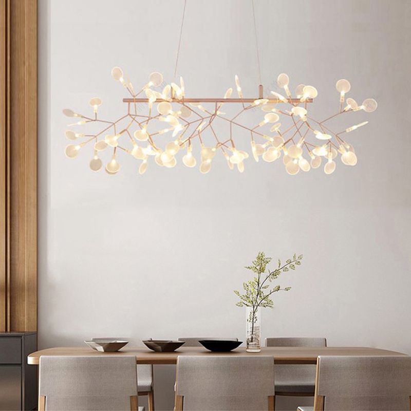 Gold de rosa contemporáneo lineal accesorios de iluminación de la isla lámpara de lámpara