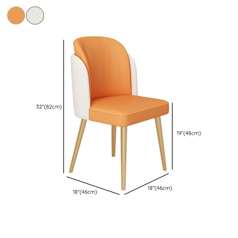 Glam Kitchen Side Chair Gold Legs Dining Armless Parsons Chair