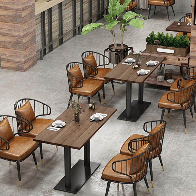 Contemporary Wood Dining Table Metal Dining Table for Home Use