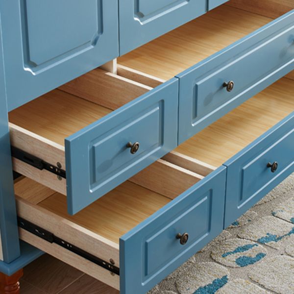 Coastal Engineered Wood Armoire for Bedroom Matte Finish Cabinet with Hinged Door