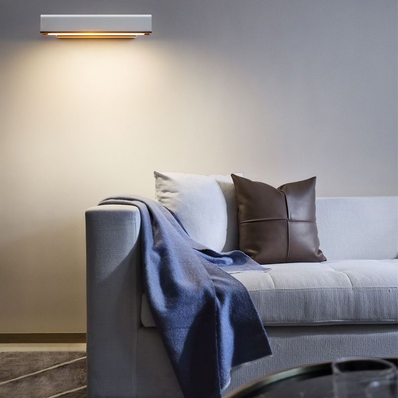 Square Shade Metal Wall Sconce Modern Style Single Light Wall Mount Light