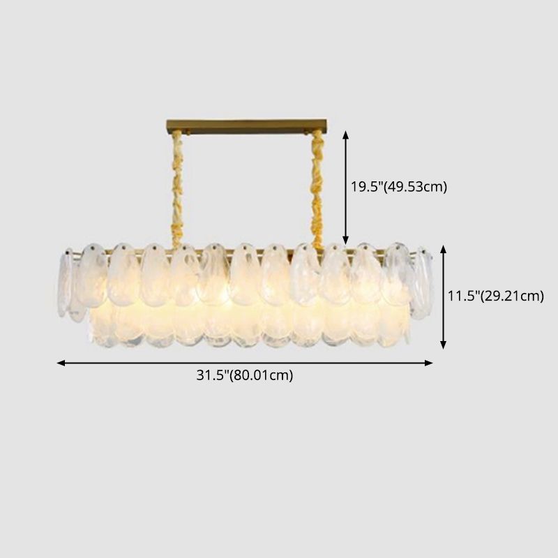 10 Light Gem Island Lights Modern Pendant Lighting Glass And Metal Island Lamps in Gold