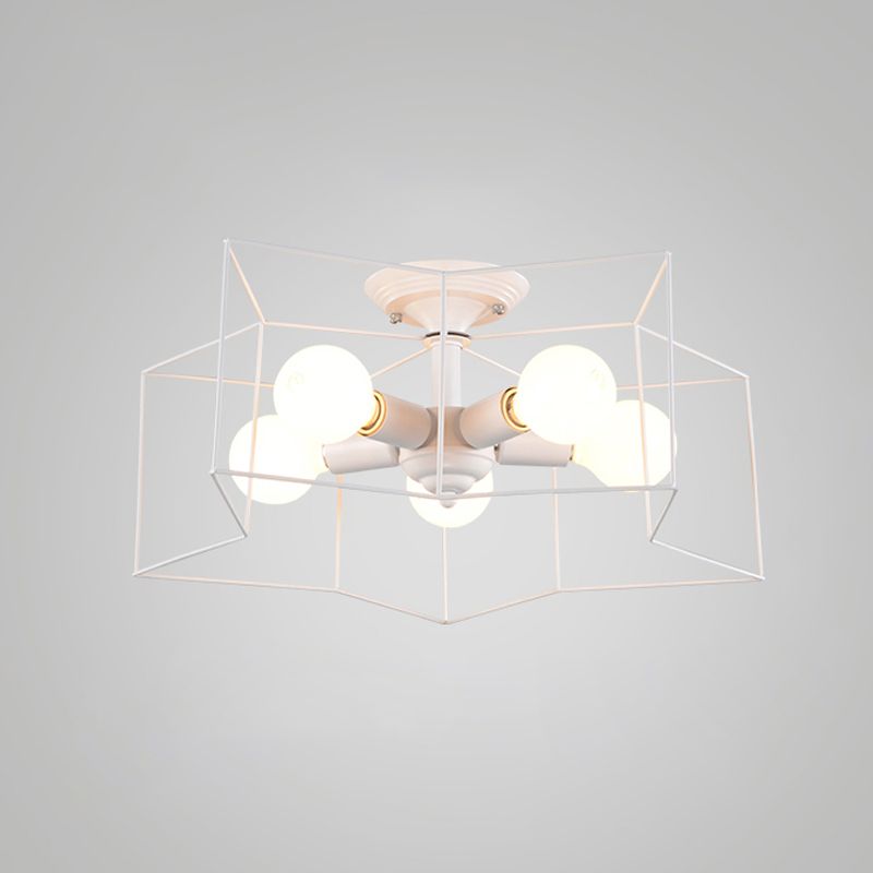 Star Metal Close to Ceiling Light Simple Ceiling Mounted Fixture