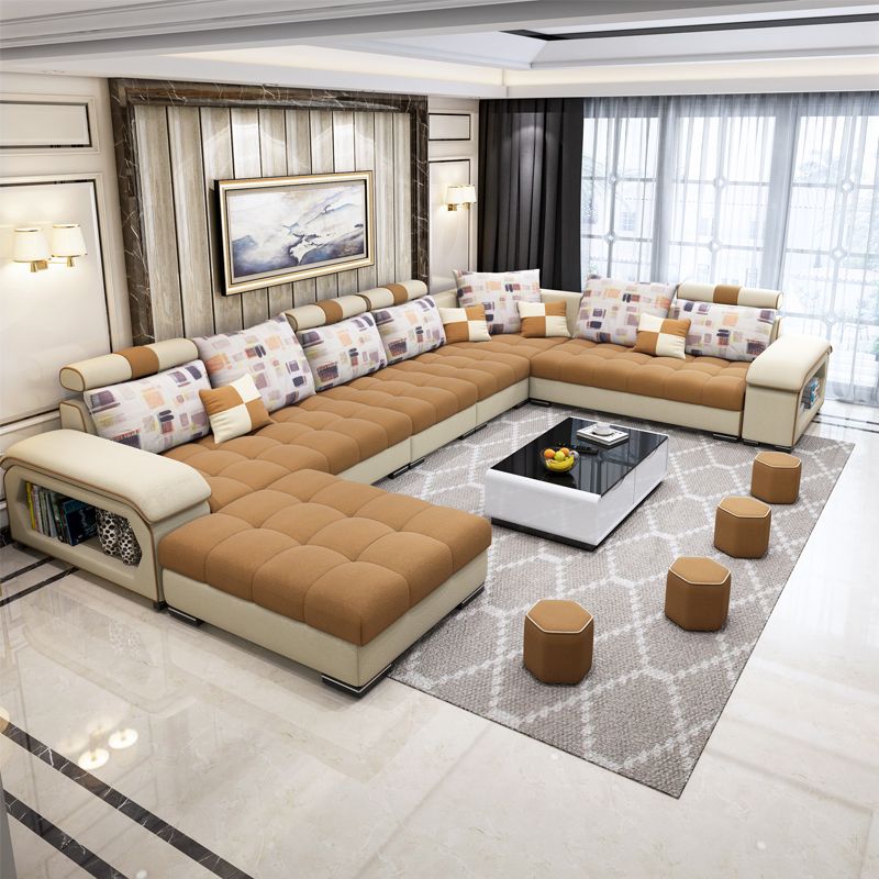 141,73 "d x 94,5" w x 33,46 "H Sezione di cuscini posteriori a filo con archiviazione