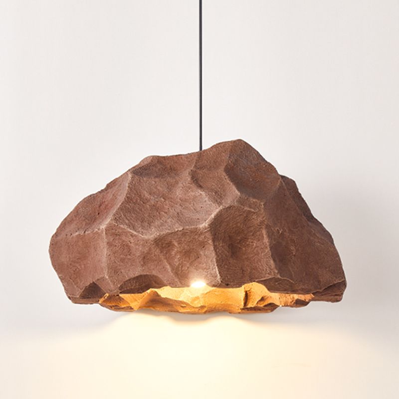 1-Light Rock Suspended Lighting Fixture Modern Pendant Light Kit for Dining Room