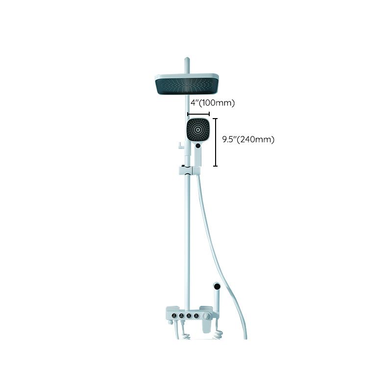 Wall Mounted Shower Arm Shower Faucet  Metal Shower System with Slide Bar in White