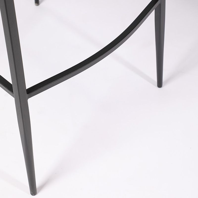 Modern Faux Leather Counter Stool Square Low Back Bar Stool for Indoor