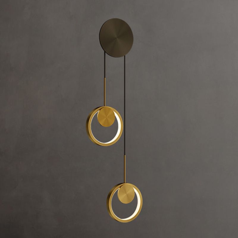 Círculo contemporáneo Luces de columna vertebral de metal múltiples luces de montaje de pared lámpara de montaje