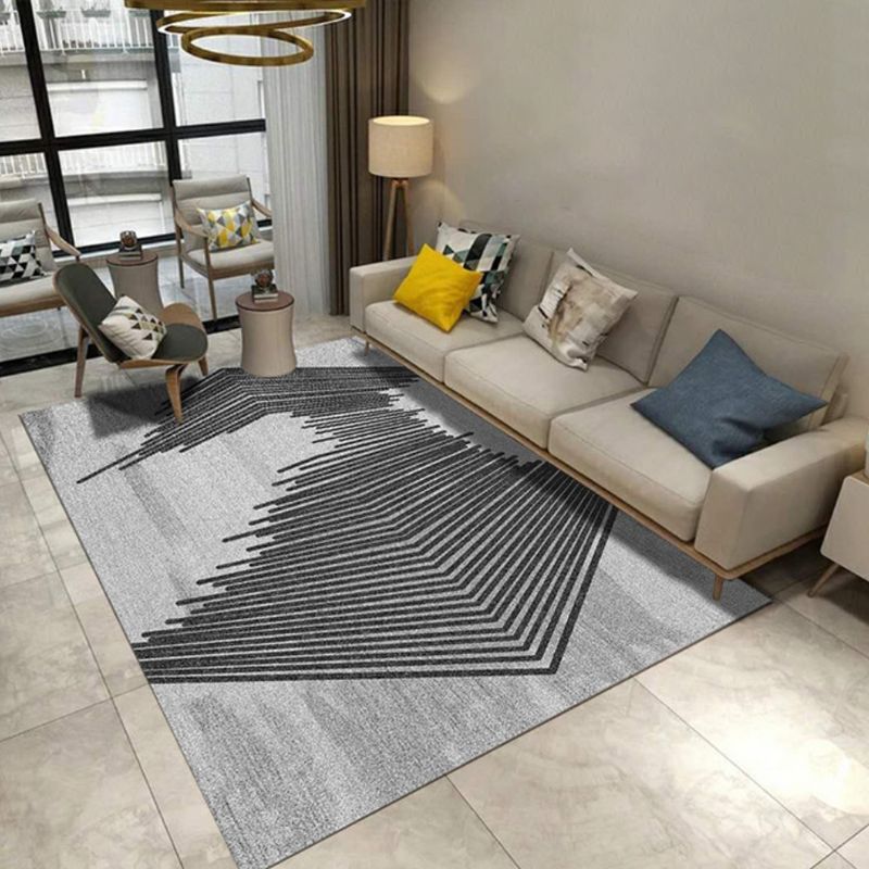 Brown Modern Rug Polyester Graphic Indoor Rug Stain Resistant Rug for Living Room