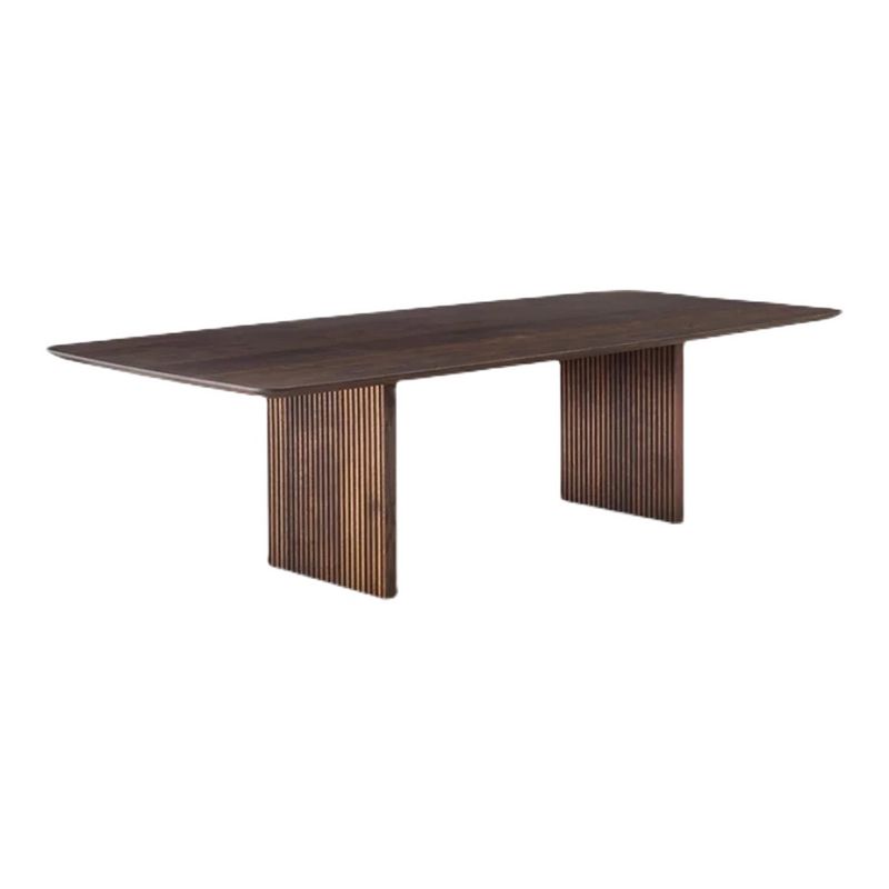 Rectangle Double Pedestal Table Simplicity Solid Wood Table for Restaurant
