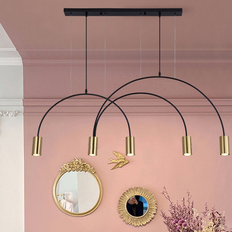 Contemporary Pendant Lights Cylinder Hanging Lighting Fixtures Metal for Kitchen Island