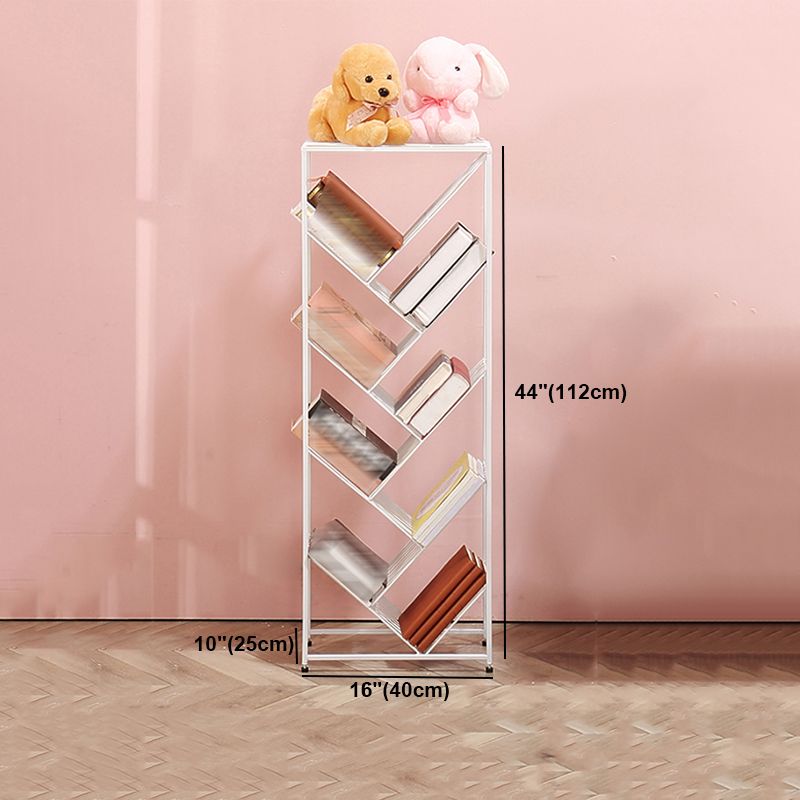 Contemporary Corner Bookcase Geometry Vertical Bookshelf for Living Room