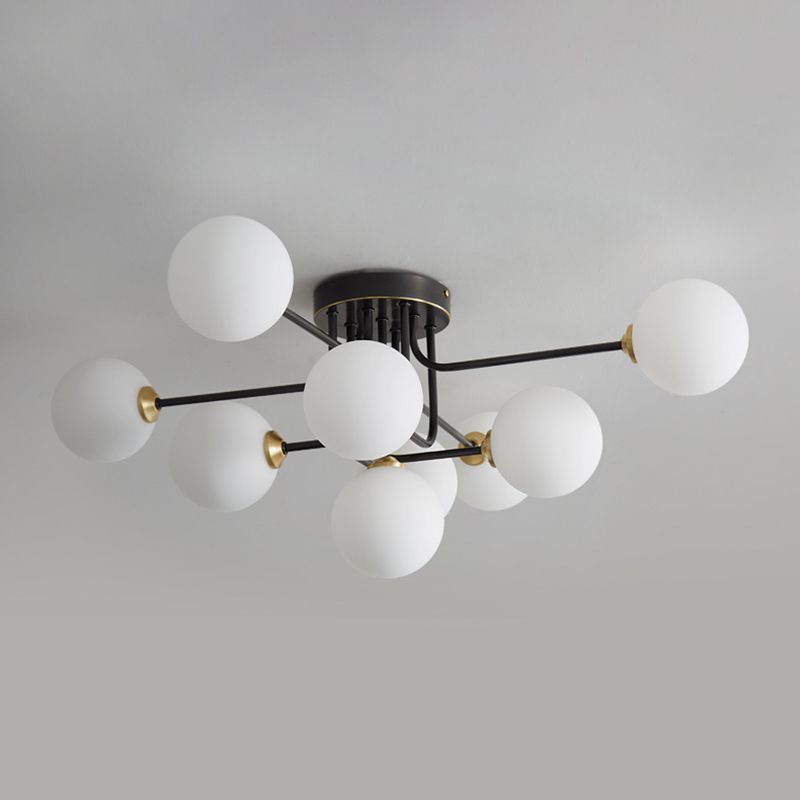 Glass Ball Shape Flush Ceiling Light Modern Style Multi Lights Flush Mount Lighting