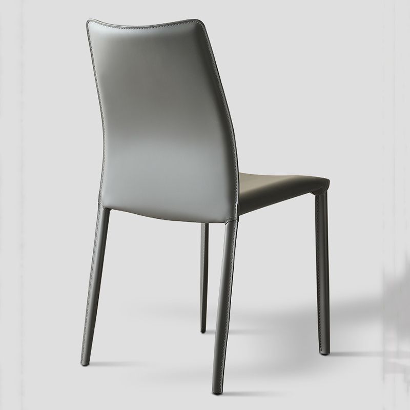 Faux Leather Upholstered Indoor Chair Matte Finish Solid Back Side Chair