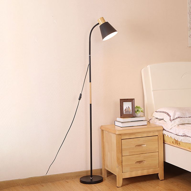 Noordse flexibele arm vloerlicht metallic 1 lampstudieruimte Standing Light